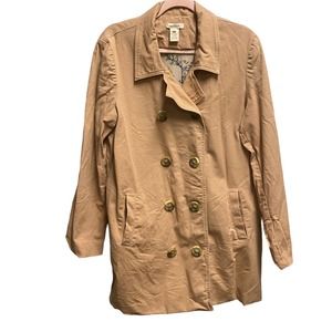 SUNDANCE Tan Trench Coat Beige Double Breasted Medium Cotton Jacket Academia